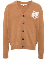 Maison Kitsuné - Fox Head Intarsia Cardigan - Lyst