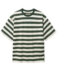 Woodbird - Beam Striped Embroidered-Logo T-Shirt - Lyst