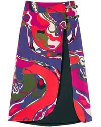 PUCCI - Jupe Mi-Longue À Imprimé Orchidee - Lyst