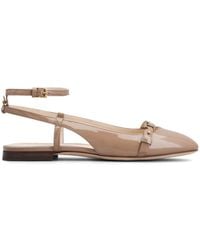 Tod's - Logo-plaque Leather Ballerina Shoes - Lyst