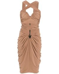 MITILIANE COUTURE - Draped-Design Midi Dress - Lyst
