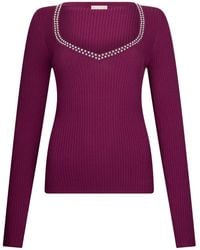 Liu Jo - Nietenverziertes Oberteil mit V-Ausschnitt - Lyst