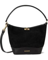 Sandro - Suède Leren Bucket-Tas - Lyst