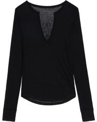 Zadig & Voltaire - Top A Coste A Maniche Lunghe - Lyst