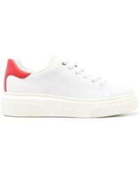 Ferragamo - Leather Lace-Up Low-Top Sneakers - Lyst