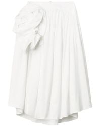 Simone Rocha - Floral-Appliqué Pleated Midi Skirt - Lyst