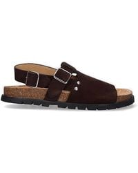 A.P.C. - Suede Flat Sandals - Lyst