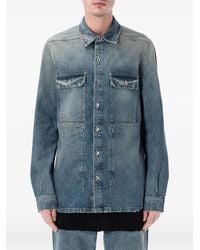 Rick Owens - Faded-Effect Denim Shirt Jacket - Lyst