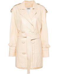 The Attico - Double-breasted Leather Coat - Lyst