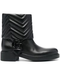 Gucci - Double G Leather Bootie - Lyst