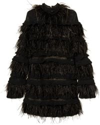 Twinset - Feather-Detail Mini Dress - Lyst