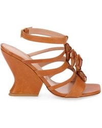 Alberta Ferretti - Embellished Multi-Strap Wedge Sandals - Lyst