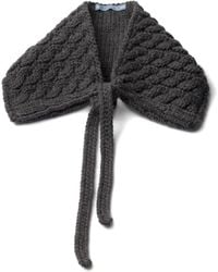 Prada - Cable-Knit Wool Collar - Lyst