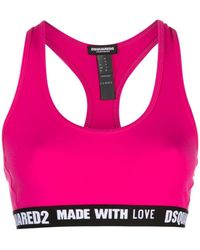 DSquared² - Logo-underband Sports Crop Top - Lyst