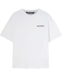 Palm Angels - Jersey-T-Shirt mit Logo-Stickerei - Lyst