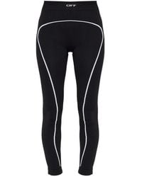 Off-White c/o Virgil Abloh - Logo-Print Panelled Leggings - Lyst