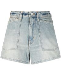 KENZO - Pantalones vaqueros cortos de talle alto - Lyst