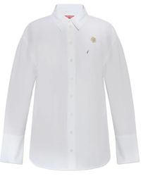 KENZO - Boke Flower Verfraaide Katoenen Blouse - Lyst