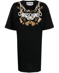 Moschino - Vestido estilo camiseta con estampado de costura - Lyst