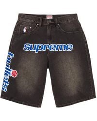 Supreme - X Mitchell & Ness Nba Logo-Print Shorts - Lyst
