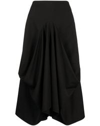 Goen.J - Structured Draping Midi Skirt - Lyst