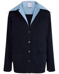 Patou - Poplin-Collar Cardigan - Lyst