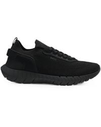 BOSS - Mesh-Knit Lace-Up Sneakers - Lyst
