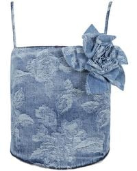 GIUSEPPE DI MORABITO - Floral-Jacquard Denim Top - Lyst