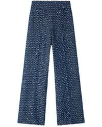 Sandro - Sequin-Embellished Straight Trousers - Lyst
