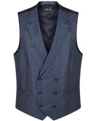 Luigi Bianchi - Paisley-Jacquard Double-Breasted Waistcoat - Lyst
