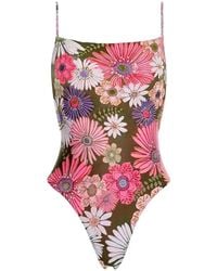 Agua Bendita - Kali Floral-Embroidered Swimsuit - Lyst