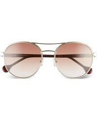 Ferragamo Eyewear - Double-Bridge Round-Frame Sunglasses - Lyst