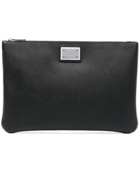 Dolce & Gabbana - Mittelgroße Pouch Bag Aus Granata-Kalbsleder Und Nylon - Lyst