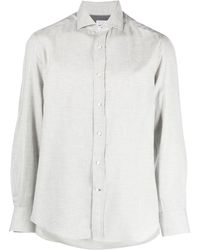 Brunello Cucinelli - Long-sleeve Cotton-blend Shirt - Lyst