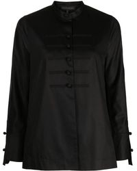 Shiatzy Chen - Knotted-Button Poplin Shirt - Lyst
