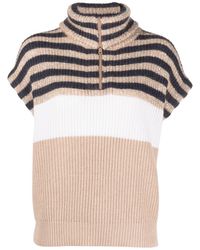 Brunello Cucinelli - Sequin-embellished Ribbed-knit Top - Lyst