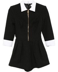 Elisabetta Franchi - Herringbone Tweed Playsuit - Lyst