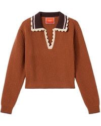 La DoubleJ - Gerippter Pullover Mit Häkelbesatz - Lyst