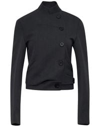 OPEN YY - Chaqueta Asimétrica Con Cierre De Botón - Lyst