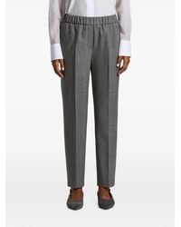 Peserico - Elasticated-Waistband Pressed-Crease Trousers - Lyst