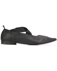 Uma Wang - Crisscross Strap Pointed Toe Ballerinas - Lyst