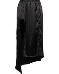 Elena Velez - Asymmetric Satin Slip Skirt - Lyst
