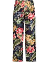 Etro - Floral-print Silk Trousers - Lyst