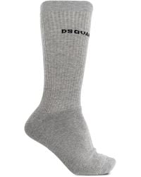 DSquared² - Logo-Embroidered Ribbed Socks - Lyst