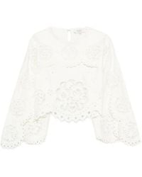 Sea - Gardener Broderie-Anglaise Cape-Sleeve Top - Lyst