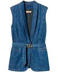 Twinset - Belted Denim Waistcoat - Lyst