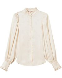 Twinset - Gerüschtes Hemd Aus Jacquard-Satin - Lyst