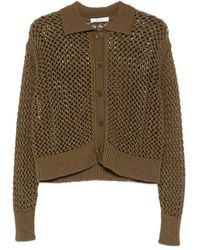 Max Mara - Open-Knit Button-Up Cardigan - Lyst