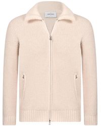 Gran Sasso - Shearling-Collar Ribbed-Knit Jacket - Lyst