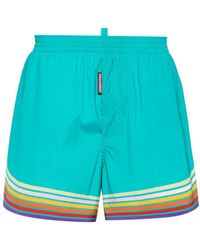 DSquared² - Stripe-detail Swim Shorts - Lyst